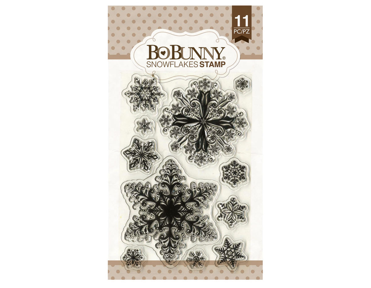 12105156 Set sellos acrilicos copos de nieve 11x19cm BoBunny