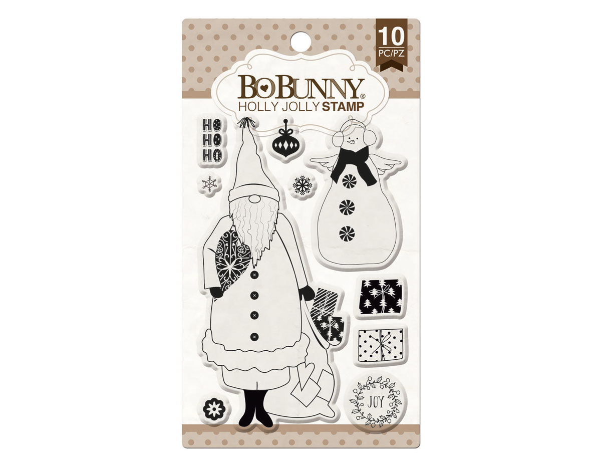 12105768 Set sellos acrilicos alegre Navidad 11x19cm BoBunny
