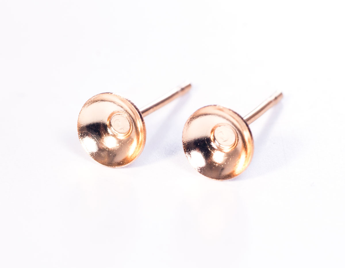 A12108 12108 Boucle d oreilles metallique pour incruster cone dore Innspiro