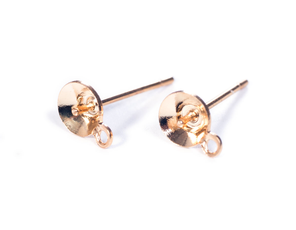 A12109 12109 Boucle d oreilles metallique pour incruster cone aiguille anneau dore Innspiro