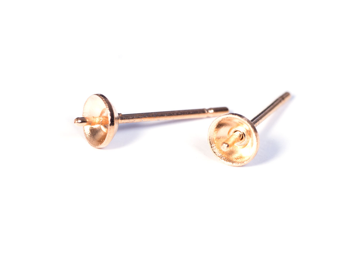 A12112 12112 Boucle d oreilles metallique pour incruster cone aiguille doree Innspiro