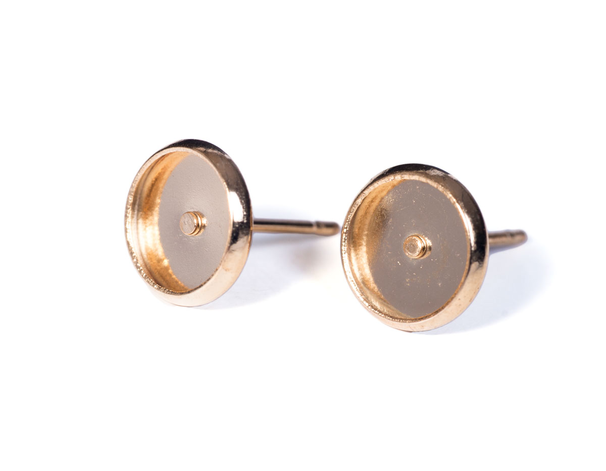 A12114 12114 Boucle d oreilles metallique pour incruster disque dore Innspiro