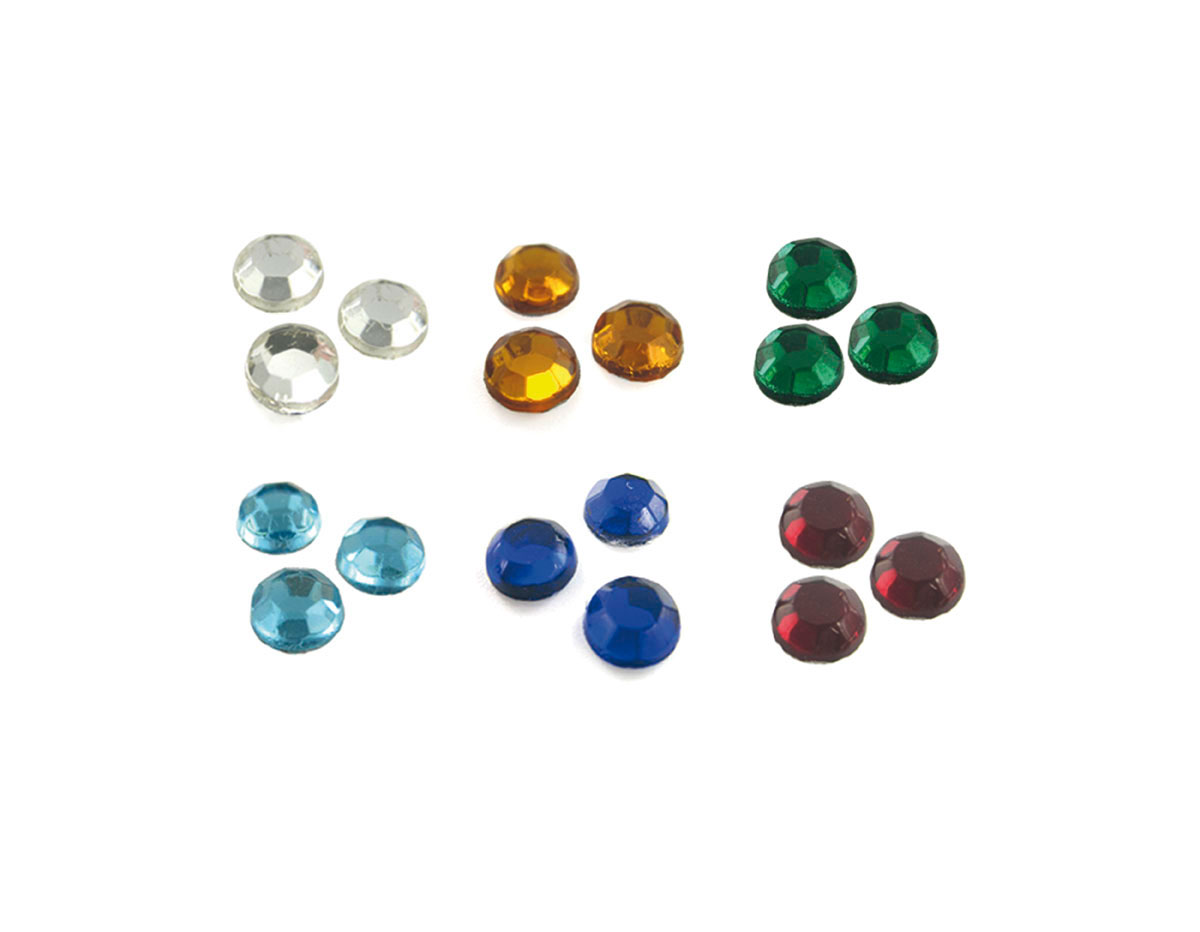1213-CS Cabuchones cristal para pegar redondos multicolor 5mm 100u Innspiro