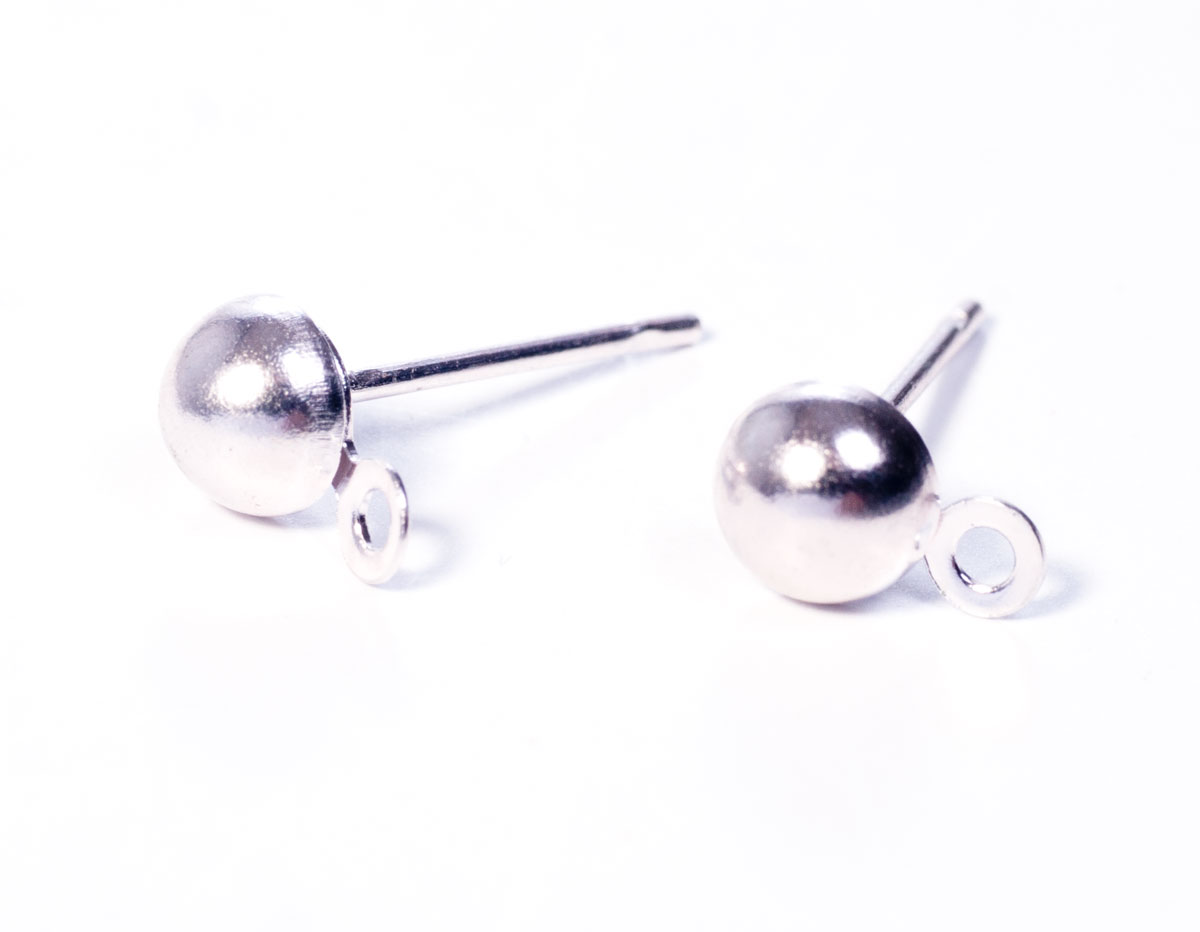 12297 A12297 Z12297 Boucles d oreilles metalliques demi-boule petites argente Innspiro
