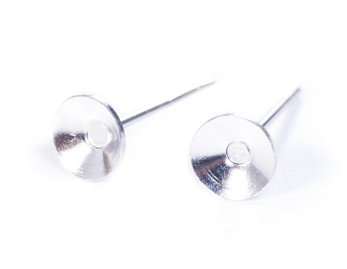 A12308 12308 Boucle d oreilles metallique pour incruster cone argente Innspiro