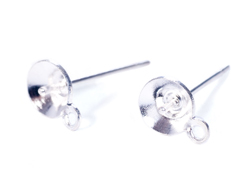 A12309 12309 Boucle d oreilles metallique pour incruster cone aiguille anneau argente Innspiro - Article