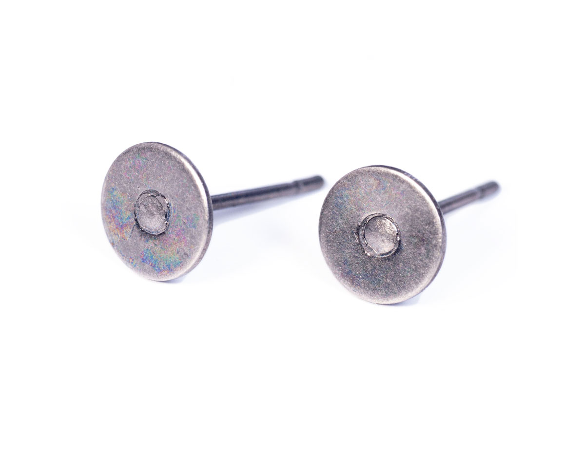 A12507 12507 Boucle d oreilles metallique pour incruster base argente vieilli Innspiro