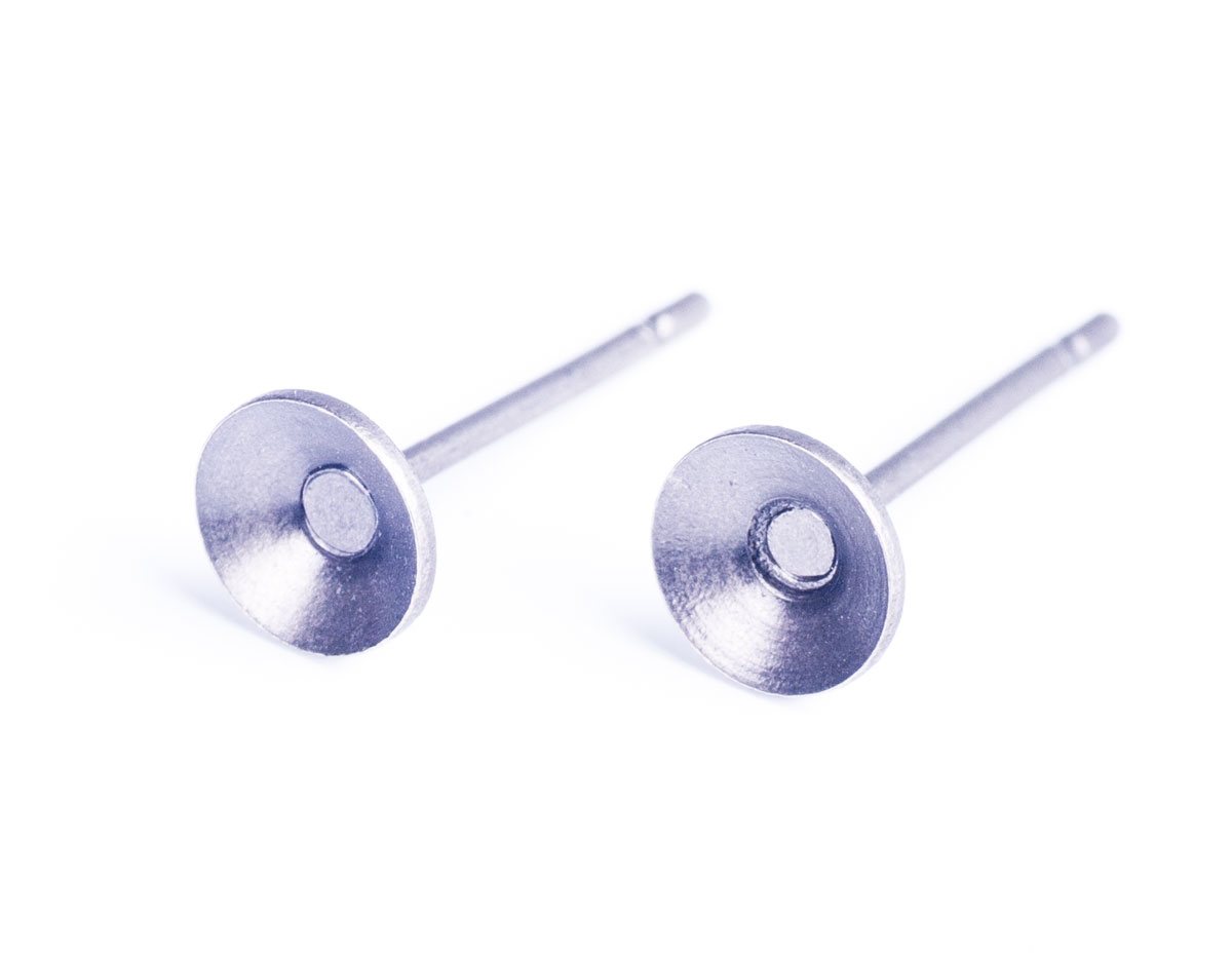 A12508 12508 Boucle d oreilles metallique pour incruster cone argente vieilli Innspiro