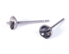 A12512 12512 Boucle d oreilles metallique pour incruster cone aiguille argente vieilli Innspiro - Article