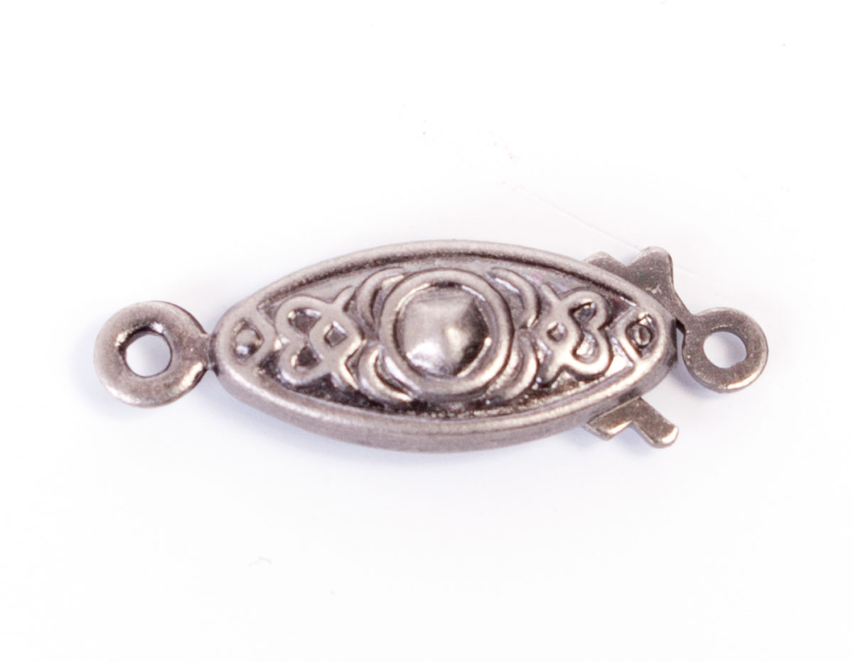 A12516 12516 Fermoir metallique collier ovale argente vieilli Innspiro