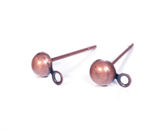 12697 A12697 Boucles d oreilles metalliques demi-boule petites cuivre vieilli Innspiro - Article