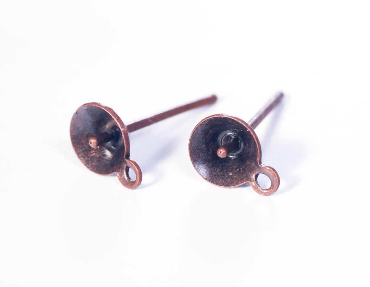 A12709 12709 Boucle d oreilles metallique pour incruster cone aiguille anneau cuivre vieilli Innspiro