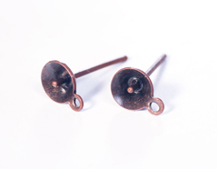 A12709 12709 Boucle d oreilles metallique pour incruster cone aiguille anneau cuivre vieilli Innspiro - Article