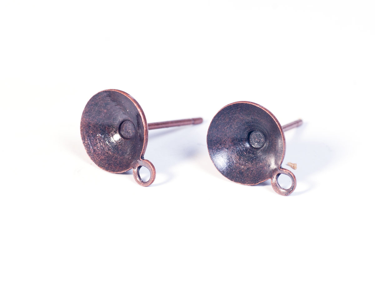 A12711 12711 Boucle d oreilles metallique pour incruster cone anneau cuivre vieilli Innspiro