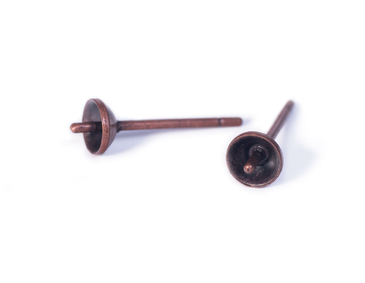 A12712 12712 Boucle d oreilles metallique pour incruster cone aiguille cuivre vieilli Innspiro