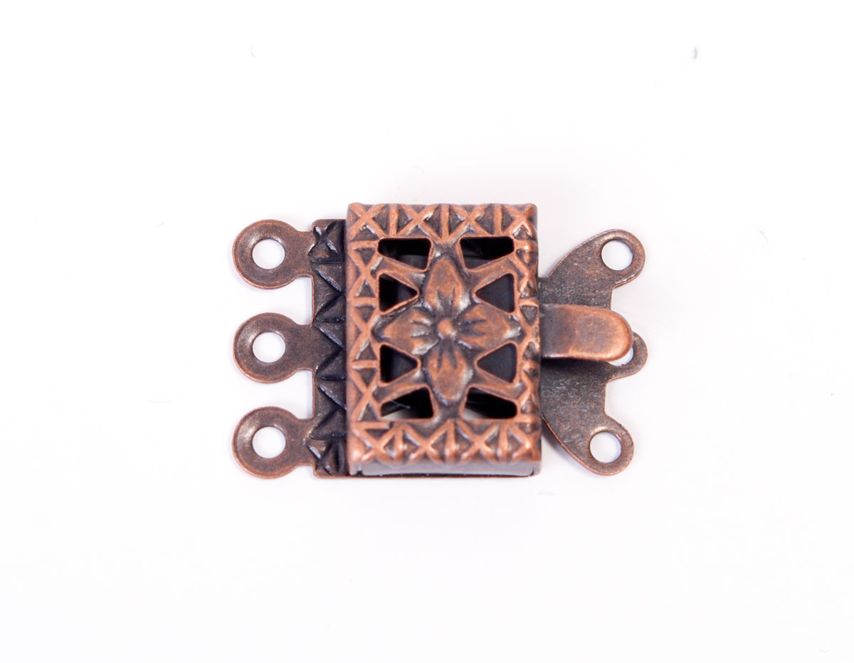 A12717 12717 Fermoir metallique collier carre cuivre vieilli Innspiro