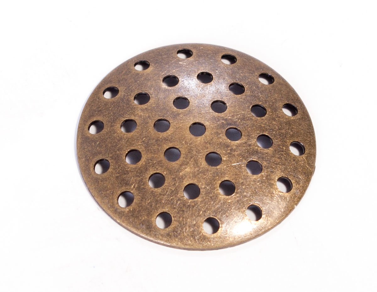 A12969 12969 Base anillo metalico para coser con agujeros dorado envejecido Innspiro