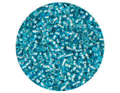 14003 Rocaille de verre rond argente bleu infantile 2 3mm 09gr Tube Innspiro - Article