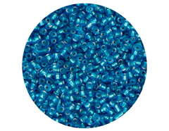 14004 Rocalla de vidrio redonda plateado azul nautico 2 3mm 09gr Tubo Innspiro - Ítem