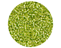 14005 Rocalla de vidrio redonda plateado verde aguacate 2 3mm 09gr Tubo Innspiro - Ítem