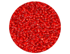 14006 Rocalla de vidrio redonda plateado rojo 2 3mm 09gr Tubo Innspiro - Ítem