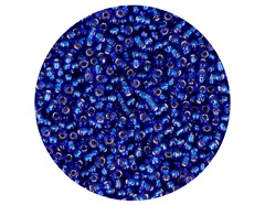14011 Rocalla de vidrio redonda plateado azul marino 2 3mm 09gr Tubo Innspiro - Ítem