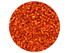 14012 Rocalla de vidrio redonda plateado naranja 2 3mm 09gr Tubo Innspiro - Ítem