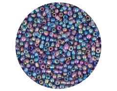 14028 Rocalla de vidrio redonda aurora boreale violeta 2 3mm 09gr Tubo Innspiro - Ítem