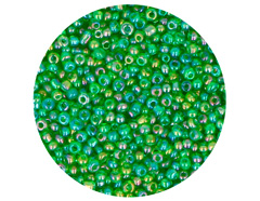 14029 Rocalla de vidrio redonda aurora boreale verde 2 3mm 09gr Tubo Innspiro - Ítem
