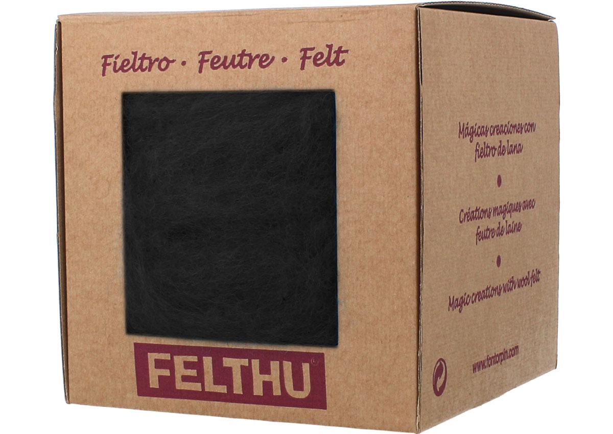 1402 Feutre de laine noir Felthu
