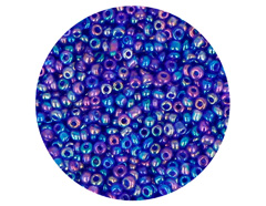 14031 Rocalla de vidrio redonda aurora boreale azul marino 2 3mm 09gr Tubo Innspiro - Ítem