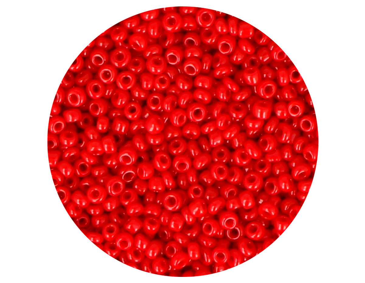14044 Rocalla de vidrio redonda opaco rojo 2 3mm 09gr Tubo Innspiro