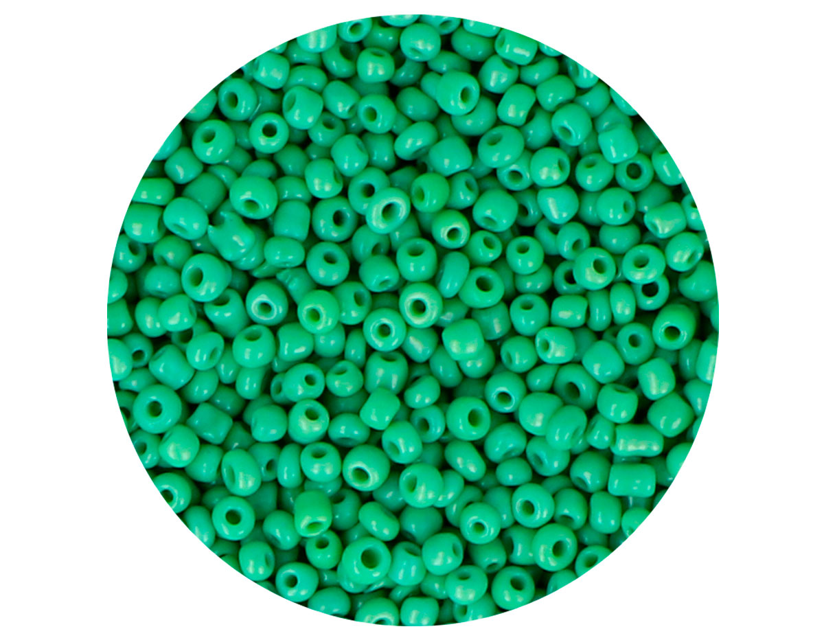 14045 Rocaille de verre rond opaque vert 2 3mm 09gr Tube Innspiro