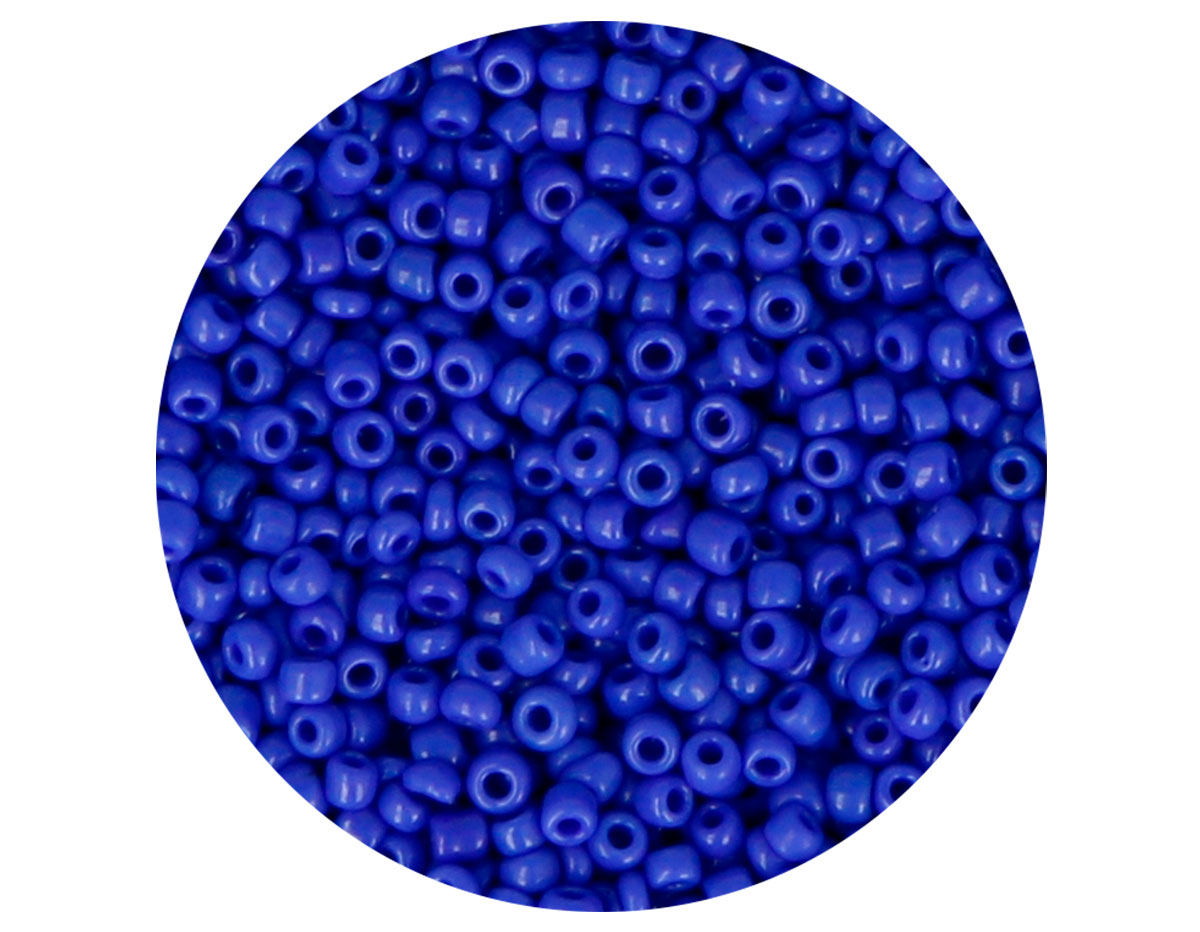 14046 Rocalla de vidrio redonda opaco azul marino 2 3mm 09gr Tubo Innspiro