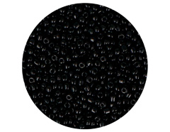 14047 Rocalla de vidrio redonda opaco negro 2 3mm 09gr Tubo Innspiro - Ítem