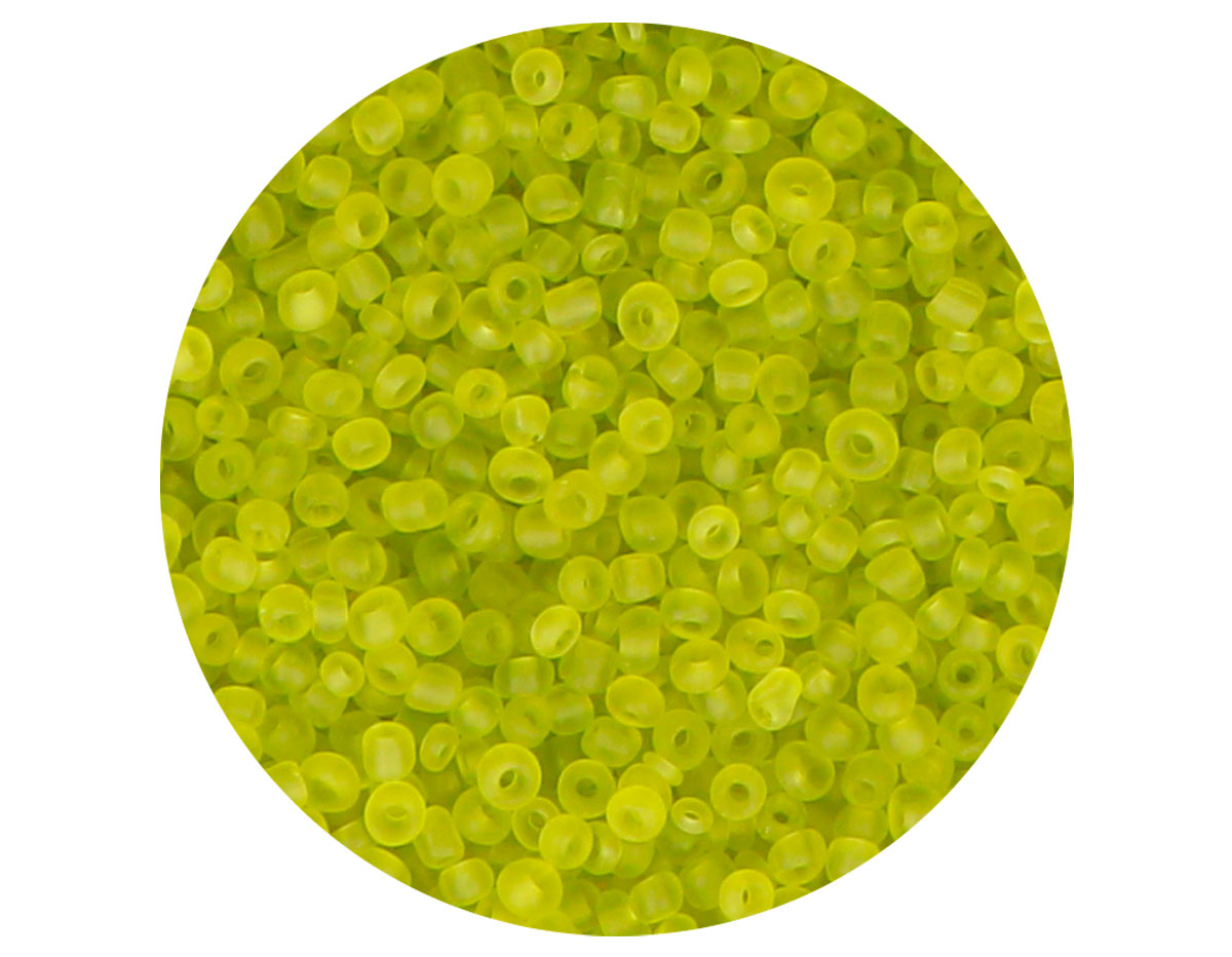 14052 Rocalla de vidrio redonda glaseado verde claro 2 3mm 09gr Tubo Innspiro
