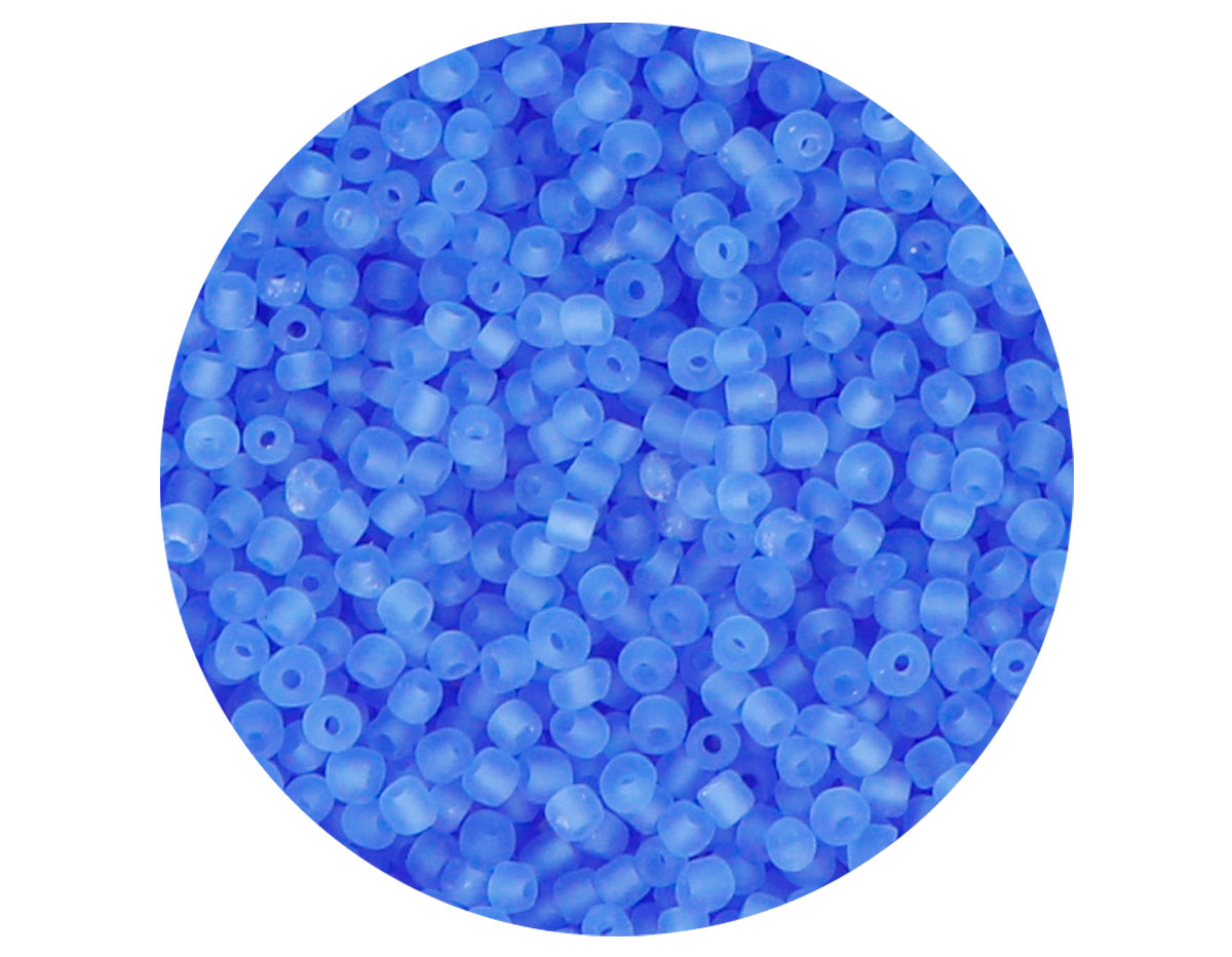 14054 Rocalla de vidrio redonda glaseado azul claro 2 3mm 09gr Tubo Innspiro