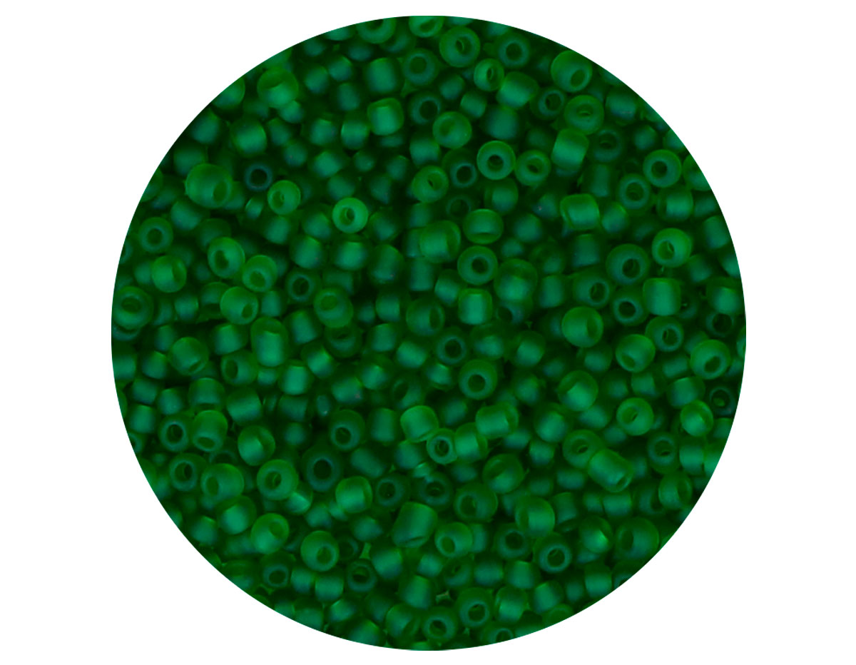 14055 Rocalla de vidrio redonda glaseado verde 2 3mm 09gr Tubo Innspiro