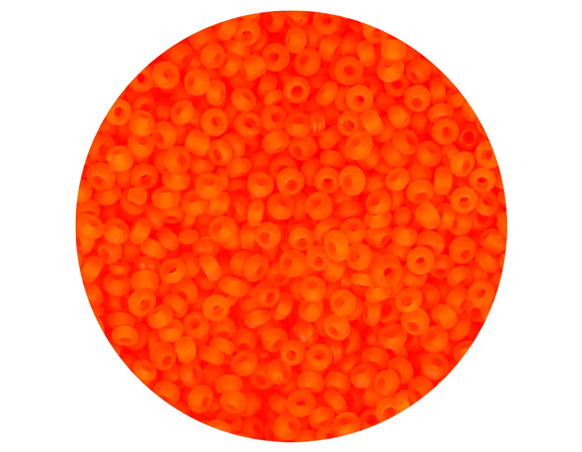 14057 Rocalla de vidrio redonda glaseado naranja 2 3mm 09gr Tubo Innspiro