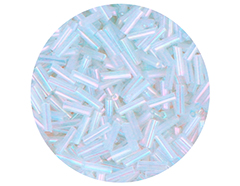 14060 Rocaille de verre cylindre aurore boreal transparent 1 80x6mm 09gr Tube Innspiro - Article