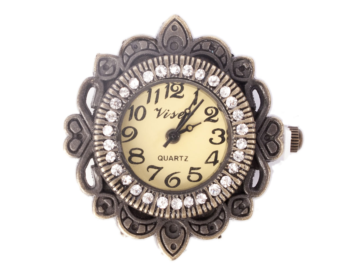 14062-AG Reloj metalico con cuentas y filigrana dorado envejecido Innspiro