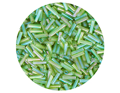14063 Rocaille de verre cylindre aurore boreal vert avocat 1 80x6mm 09gr Tube Innspiro - Article