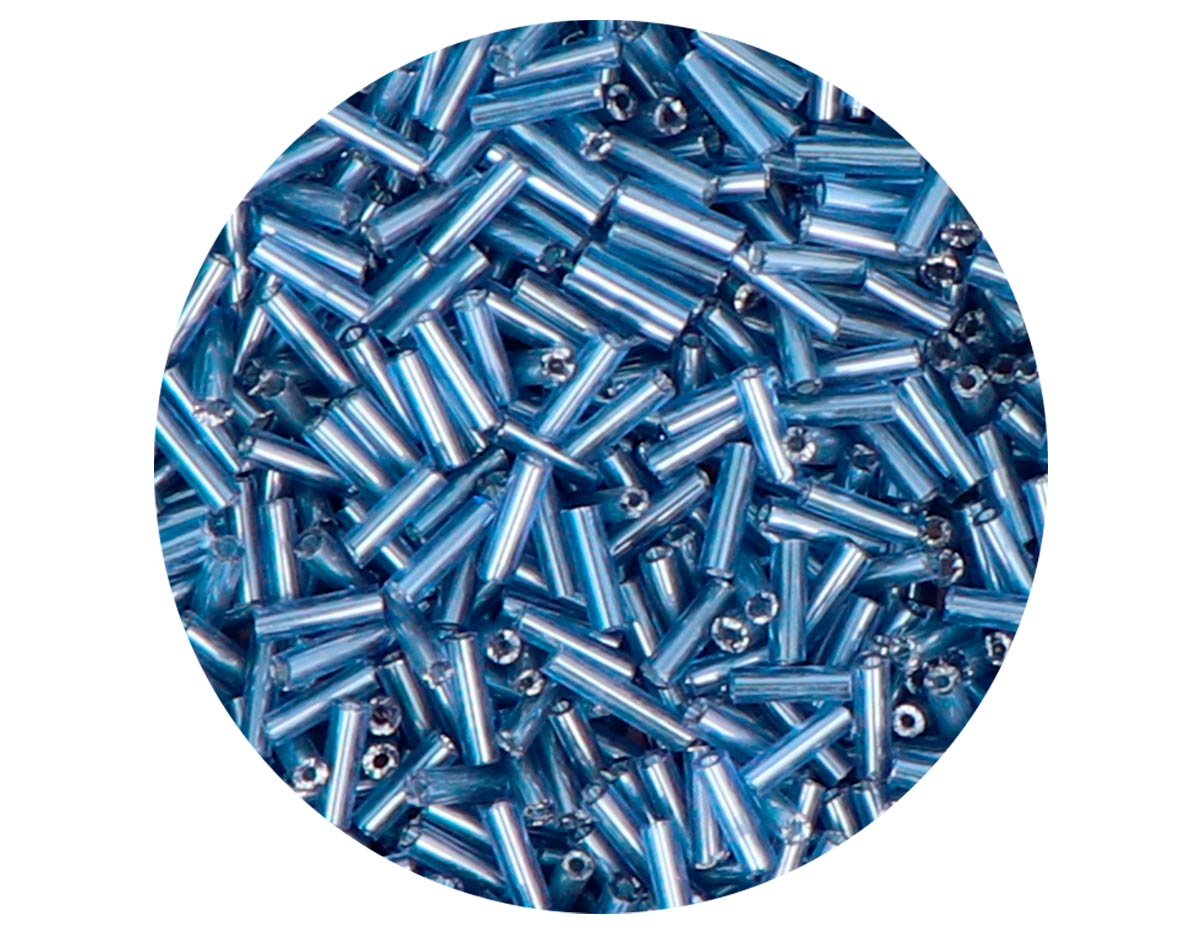 14091 Rocaille de verre cylindre argente platine 1 80x6mm 09gr Tube Innspiro