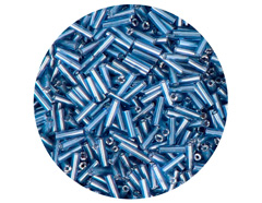 14091 Rocaille de verre cylindre argente platine 1 80x6mm 09gr Tube Innspiro - Article