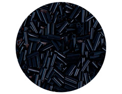 14093 Rocaille de verre cylindre argente noir 1 80x6mm 09gr Tube Innspiro - Article