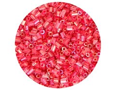 14103 Rocaille de verre cylindre mini aurora boreale rouge 2x2mm 09gr Tube Innspiro - Article