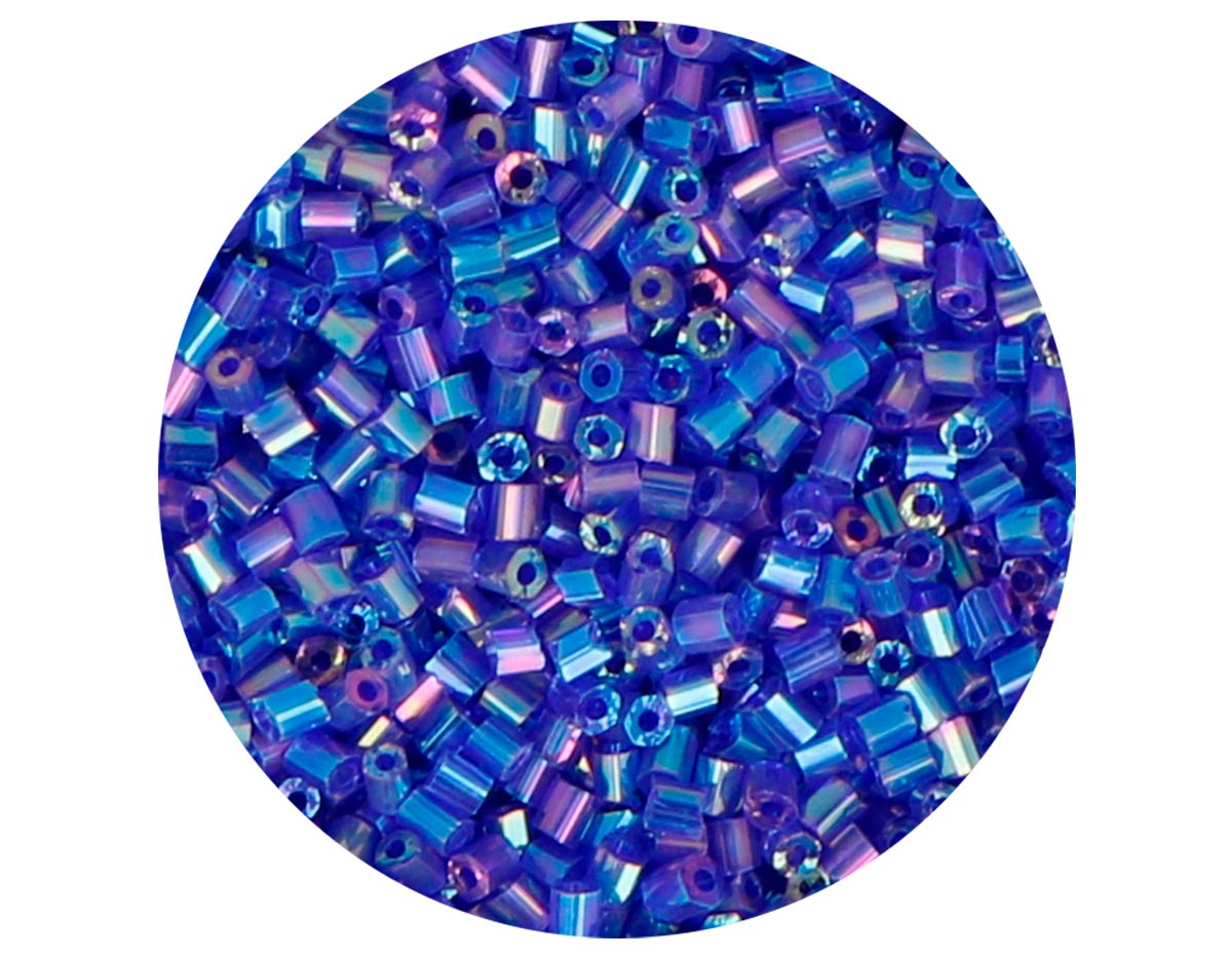 14105 Rocaille de verre cylindre mini bleu marine 2x2mm 09gr Tube Innspiro