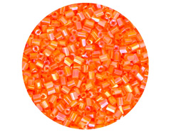 14106 Rocaille de verre cylindre mini aurora boreale orange 2x2mm 09gr Tube Innspiro - Article