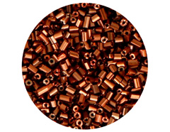 14108 Rocalla de vidrio cilindro mini iridiscente bronce diam 2x2mm 09gr Tubo Innspiro - Ítem