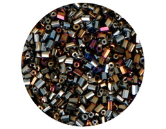 14109 Rocalla de vidrio cilindro mini iridiscente metalico diam 2x2mm 09gr Tubo Innspiro - Ítem